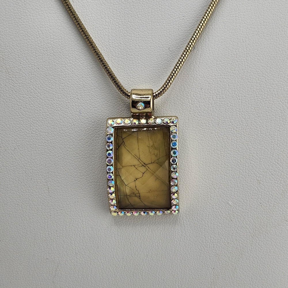 Kenneth Cole Pendant Necklace With Aurora Borialis Crystals